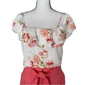 L’Academie Off Shoulder Floral Bodysuit Size S